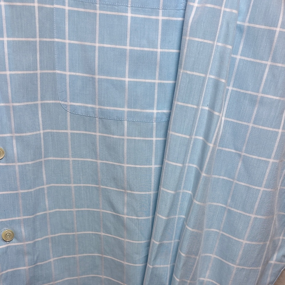 Mine Light Blue Plaid Button Down Long Sleeve Men's Shirt Size XL - Picture 7 of 16